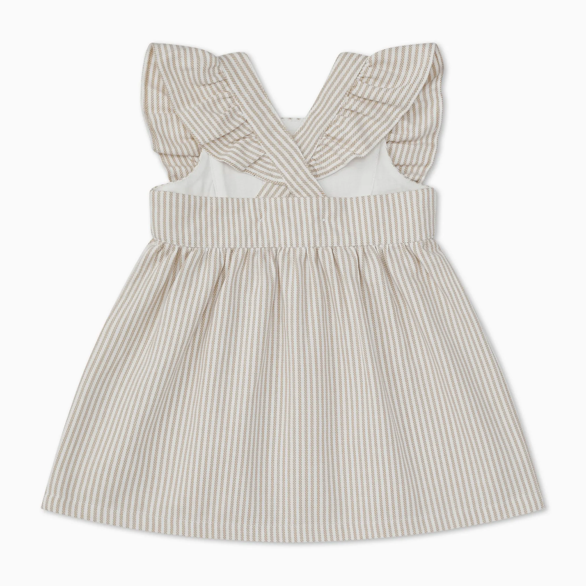 Striped Organic Cotton Frilled Dress