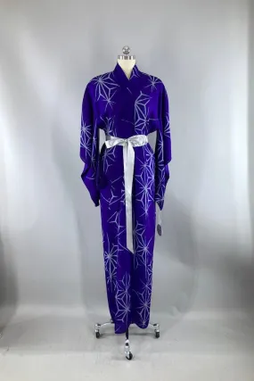 Vintage Blue & Grey Summer Silk Kimono