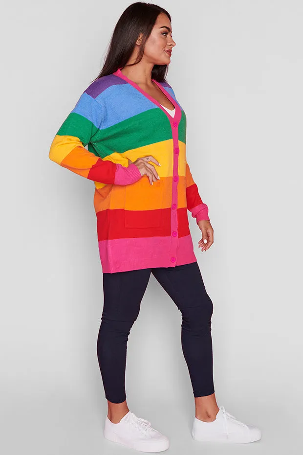 Vivid Rainbow Stripe Cardigan