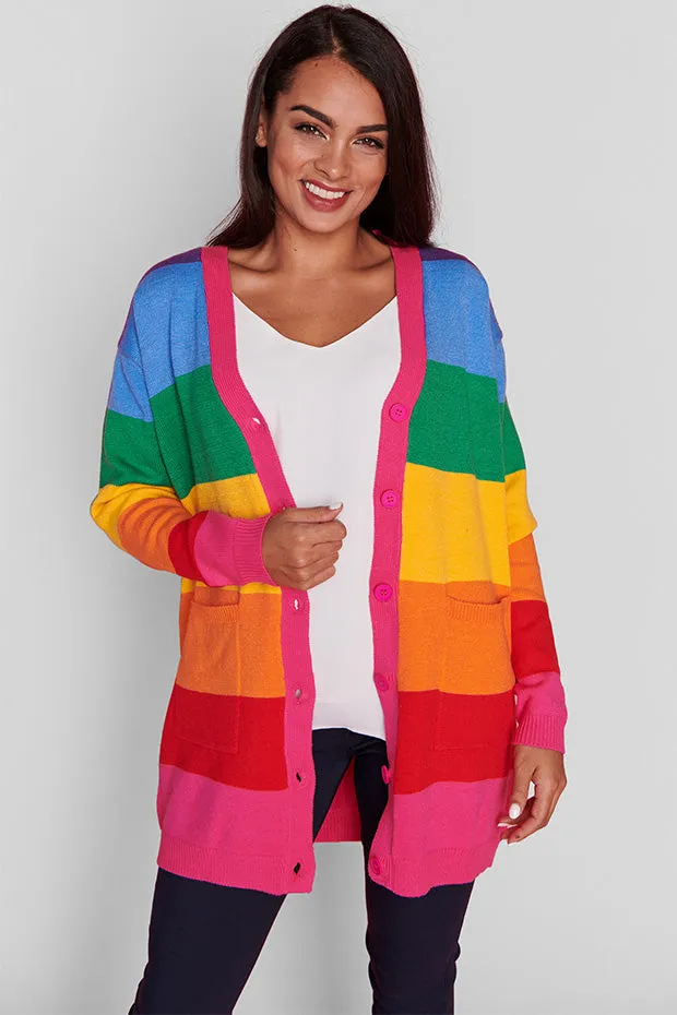 Vivid Rainbow Stripe Cardigan