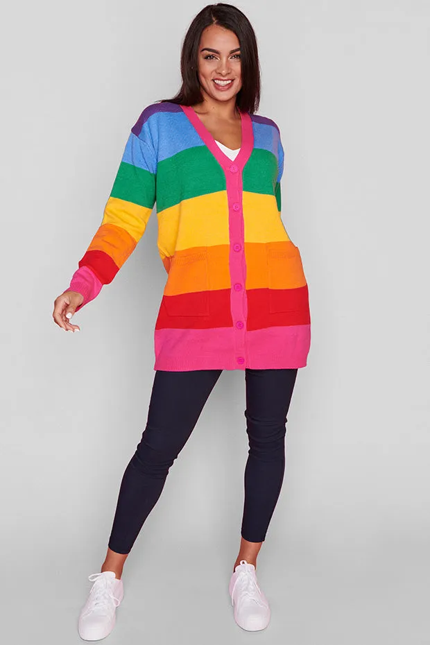 Vivid Rainbow Stripe Cardigan