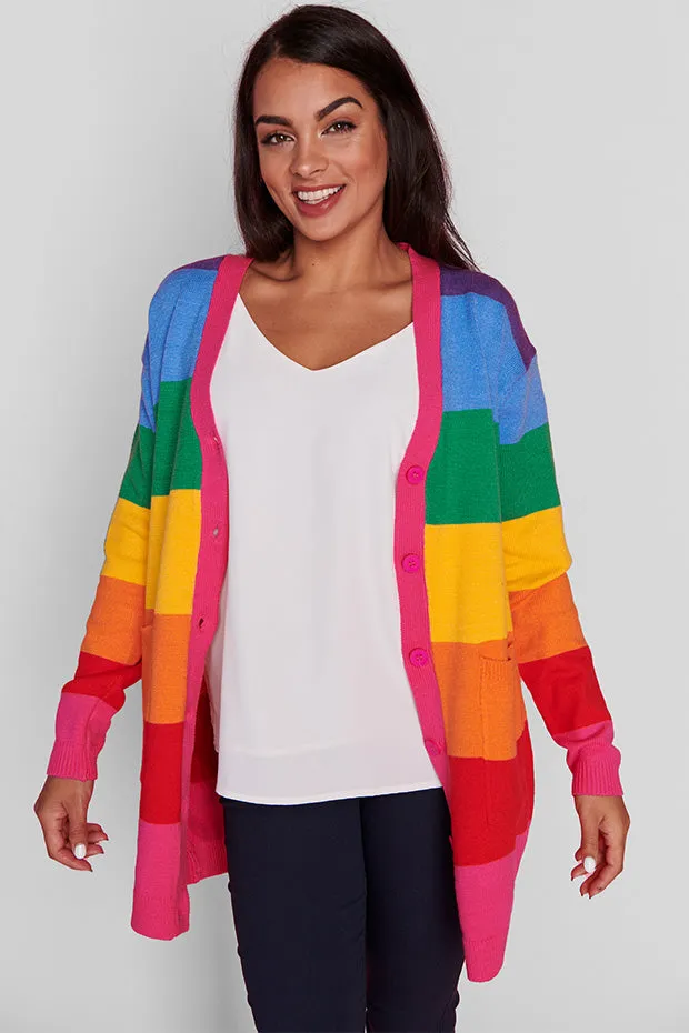 Vivid Rainbow Stripe Cardigan