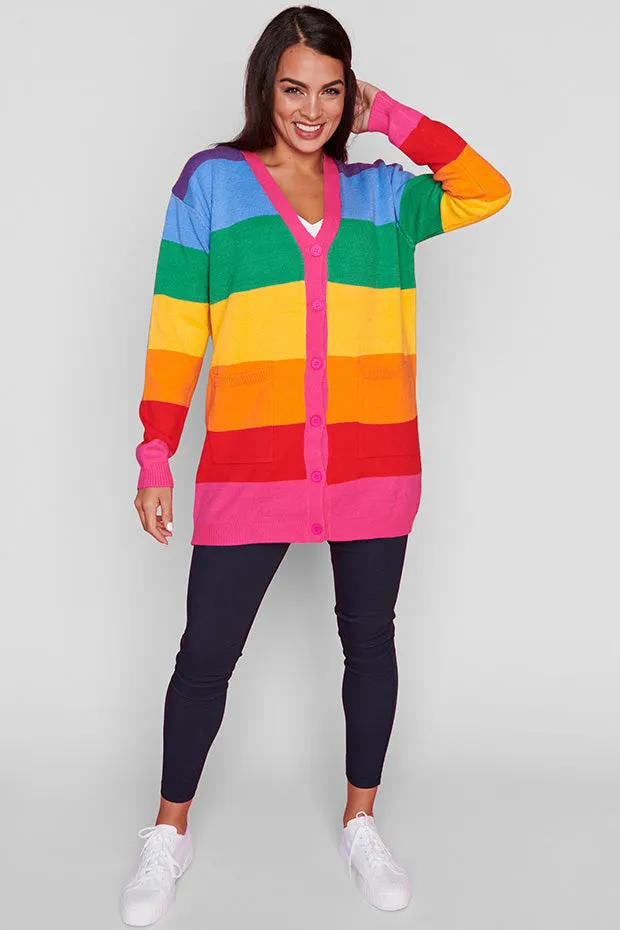 Vivid Rainbow Stripe Cardigan