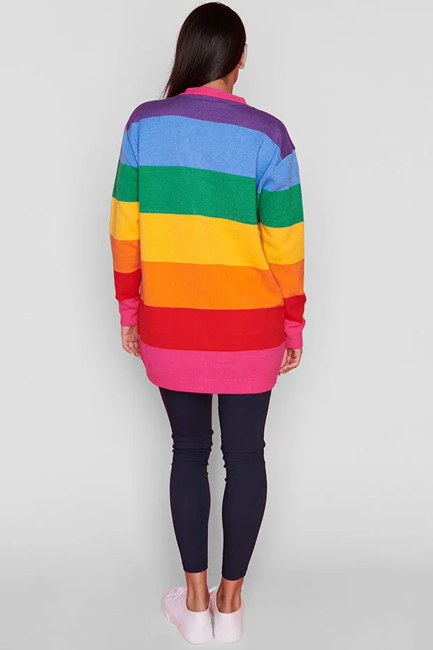 Vivid Rainbow Stripe Cardigan