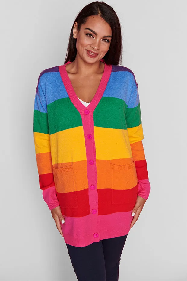 Vivid Rainbow Stripe Cardigan