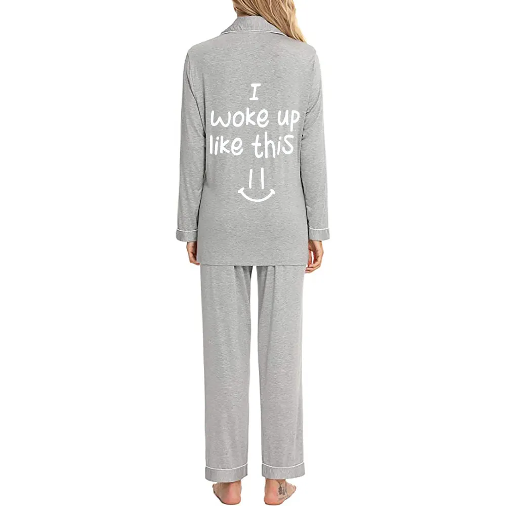 Woke Up Like This Pajama Set Bamboo L/S