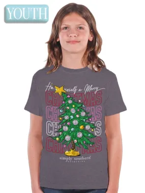 Youth 'Have Yourself A Merry Little Christmas' Disco Ball Short Sleeve Tee by Simply Southern